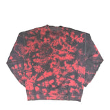 Black & Red Crinkle Dye Fleece Crew Sweatshirt